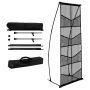 Brochure Display Stand, 4-Tier 8 Pockets Mesh Literature Display Holder, Floor Standing Magazine Newspaper Catalog Rack, Lightwe