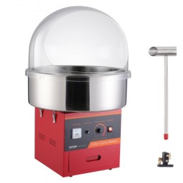 Electric Cotton Candy Machine, 1000W Candy Floss Maker, Commercial Cotton Candy Machine med dækning, rustfrit stålskål, sukker