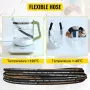 Hydraulic Hose 1/4 inch x 100 ft, Coiled Hydraulic Hose 5800 PSI, Rubber Hydraulic Hose with 2 High-Tensile Steel Wire Braid, Bu