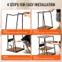 4-Tier AV Media Stand with Power Strips, Corner TV Stand with LED Lights, Height Adjustable Wooden Shelves for DVD Players/Cable
