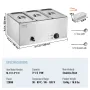 Commercial Electric Food Warmer 3-Pan Countertop Buffet 16.5L Bain Marie