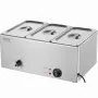 Commercial Electric Food Warmer 3-Pan Countertop Buffet 16.5L Bain Marie