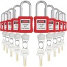 Lockout Tagout Locks Set, 10 pcs Red Safety Lockout hængelåser, med 2 nøgler pr. Lås, OSHA -kompatible lockout -låse, lås ud tag
