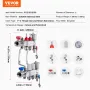 2-Branch Radiant Heat Manifold, 1/2" PEX Tubing Manifold, Stainless Steel PEX Manifold for Hydronic Radiant Floor Heating, Radia