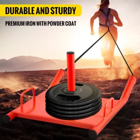 Weight Sled Push Pull Heavy High Training Sled Drag Fitness HD Power Speed Training Sled for Athletic Exercise and Fitness