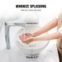 Oval Vessel Sink, 16" x 13.4" Bathroom Vessel Sink Bowl Countertop, White Ceramic Bathroom Sinks Above Counter, Bowl Sink with M