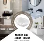 Oval Vessel Sink, 16" x 13.4" Bathroom Vessel Sink Bowl Countertop, White Ceramic Bathroom Sinks Above Counter, Bowl Sink with M
