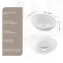 Oval Vessel Sink, 16" x 13.4" Bathroom Vessel Sink Bowl Countertop, White Ceramic Bathroom Sinks Above Counter, Bowl Sink with M