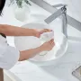 Oval Vessel Sink, 16" x 13.4" Bathroom Vessel Sink Bowl Countertop, White Ceramic Bathroom Sinks Above Counter, Bowl Sink with M