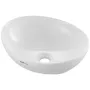 Oval Vessel Sink, 16" x 13.4" Bathroom Vessel Sink Bowl Countertop, White Ceramic Bathroom Sinks Above Counter, Bowl Sink with M