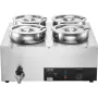 Electric Soup Warmer, Four 7.4QT Stainless Steel Round Pot, 1500W Commercial Food Warmer, 86~185°F Adjustable Temp, Bain Marie w