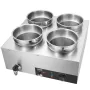 Kommerciel suppe varmere suppe station med 4*7,4qt pot suppe