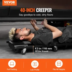 40 in Mechanic Garage Creeper 300 lbs Capacity Automotive Rolling Creeper