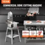 Electric Meat Saw, 850W Stainless Vertical Cutter, 19.1"x15" Workbench, 7.09" Cutting Thickness, Includes 5 Blades for Slicing F
