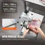 Electric Meat Saw, 850W Stainless Vertical Cutter, 19.1"x15" Workbench, 7.09" Cutting Thickness, Includes 5 Blades for Slicing F