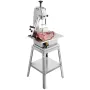 Electric Meat Saw, 850W Stainless Vertical Cutter, 19.1"x15" Workbench, 7.09" Cutting Thickness, Includes 5 Blades for Slicing F