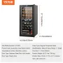 32-Bottle Wine Cooler, Dual Zone & Dual Temperature Wine Fridge, Freestanding Refrigerator with Digital Control, Tempered Glass 