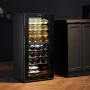32-Bottle Wine Cooler, Dual Zone & Dual Temperature Wine Fridge, Freestanding Refrigerator with Digital Control, Tempered Glass 