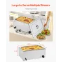 Commercial Food Warmer, Full-Size Pan Electric Steam Table, 1200W Professional Countertop Stainless Steel Buffet Bain Marie with
