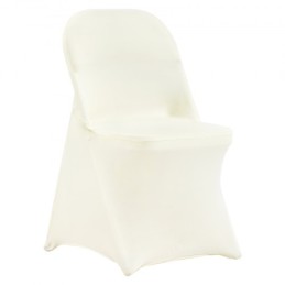 50PCS Ivory White Stretch Spandex Folding Chair Covers, Universal Fitted Chair Cover, Removable Washable Protective Slipcovers,