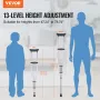 Underarm Crutches, 13-Level Height Adjustable Underarm Walking Crutches, Lightweight Aluminum Crutches for Adults Teenager - wit