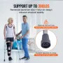 Underarm Crutches, 13-Level Height Adjustable Underarm Walking Crutches, Lightweight Aluminum Crutches for Adults Teenager - wit