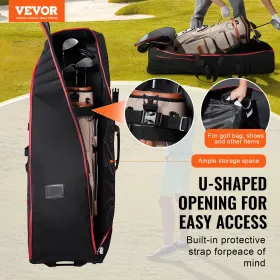 Golf Club Travel Bag Golf Luggage Case Cover with Wheels 1000D Nylon