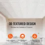 Ceiling Tiles 12-Pack 61 cm x 61 cm PVC Easy Installation White Peg Pattern