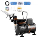 Airbrush Kit Dual Fan Air Compressor Airbrushing System Kit 3 Airbrushes