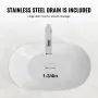 Oval Vessel Sink, 23.3" x 14.2" Bathroom Vessel Sink Bowl Countertop, White Ceramic Bathroom Sinks Above Counter, Bowl Sink with