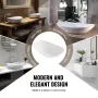 Oval Vessel Sink, 23.3" x 14.2" Bathroom Vessel Sink Bowl Countertop, White Ceramic Bathroom Sinks Above Counter, Bowl Sink with