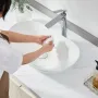 Oval Vessel Sink, 23.3" x 14.2" Bathroom Vessel Sink Bowl Countertop, White Ceramic Bathroom Sinks Above Counter, Bowl Sink with