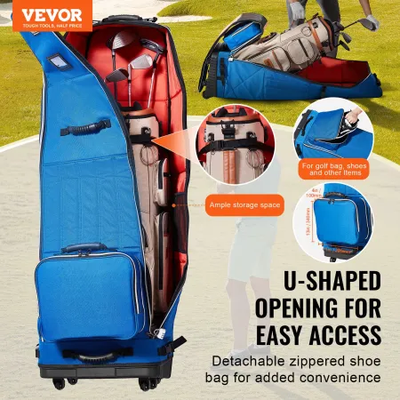 Golf Club Travel Bag Golf Bagage Case Cover With Wheels 1200D