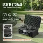Weatherproof Hard Case, Heavy Duty Protective Dry Box Case with Pre-cut Foam, Wheels & Retractable Pull Handles for Travel, Hunt