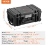 Weatherproof Hard Case, Heavy Duty Protective Dry Box Case with Pre-cut Foam, Wheels & Retractable Pull Handles for Travel, Hunt