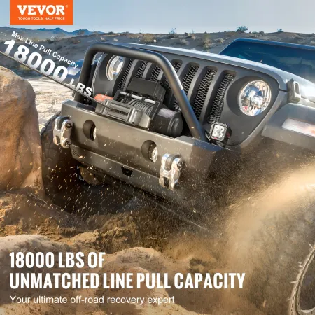 Electric Winch Truck 8,164.7 kg Steel Cable IP65 Waterproof Remote Control