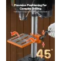 254 mm/10-inch Benchtop Drill Press, 550W Induction Motor, Tabletop Drilling Machine with 550 / 950 / 1500/2000 / 2500 RPM Adjus