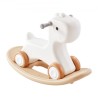 3 in 1 Rocking Horse for Toddlers 1-3 Years, Baby Rocking Horse with Detachable Balance Board and 4 Smooth Wheels, Support up
