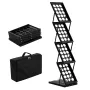 Foldable Magazine Display Rack. 4-Tier Brochure Literature Display Stand, Portable Catalog Brochure Holder Stand with Carrying B