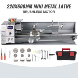 Mini Metal Lathe 750W Variable Speed Metal Lathe 50 to 3000Rpm Milling Precision Lathe 220 x 600mm for Metal Metal Lathe for