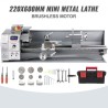 Mini Metal Lathe 750W Variable Speed Metal Lathe 50 to 3000Rpm Milling Precision Lathe 220 x 600mm for Metal Metal Lathe for