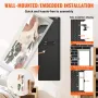 109 cm Tall Wall Gun Safe 4-Tier Hidden Gun Safe with Keypad & Fingerprint
