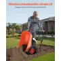 Trillebørvogn med 2 hjul Havevogn med tip 167 kg Yard Utility