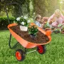 Wheelbarrow Cart, 5 Cu. Ft. Load & 397 lbs Capacity, 2 Wheels Garden Dump Cart, Garden Wagon with Handle &  10"  Wide Track Whee