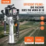 37.77cc Gas-Powered T Post Driver, 4-Stroke Engine Gasoline Fence Piling Pounder, with 3 Post Driving Head(45/55/88 mm) , 1000W 