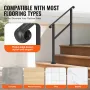 Handrails for Outdoor Steps, 2-3 Step Stair Hand Rail & Indoor Railing Kit, Railings for Outside Steps with Installation Kit, Ha