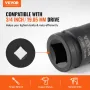 Axle Nut Impact Socket Set 3/4 "Drive 6-Point 8PCS Metric