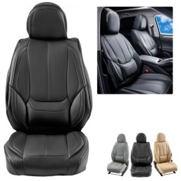 Seat Covers, Universal Car Seat Covers Front Seats, 6pcs Faux Leather Seat Cover, Full Enclosed Design, Detachable Headrest and
