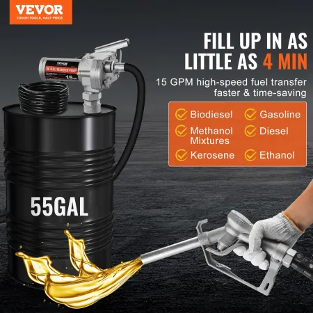 Brændstofoverførselspumpe 12V 15 gpm 1/5 hk dieselpumpe med