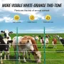 Electric Fence Wire, 2625Ft 800M Portable Polywire, 3/32" Diameter 9 Mixed Metal Strands for Reliable Conductivity and UV, Rust 